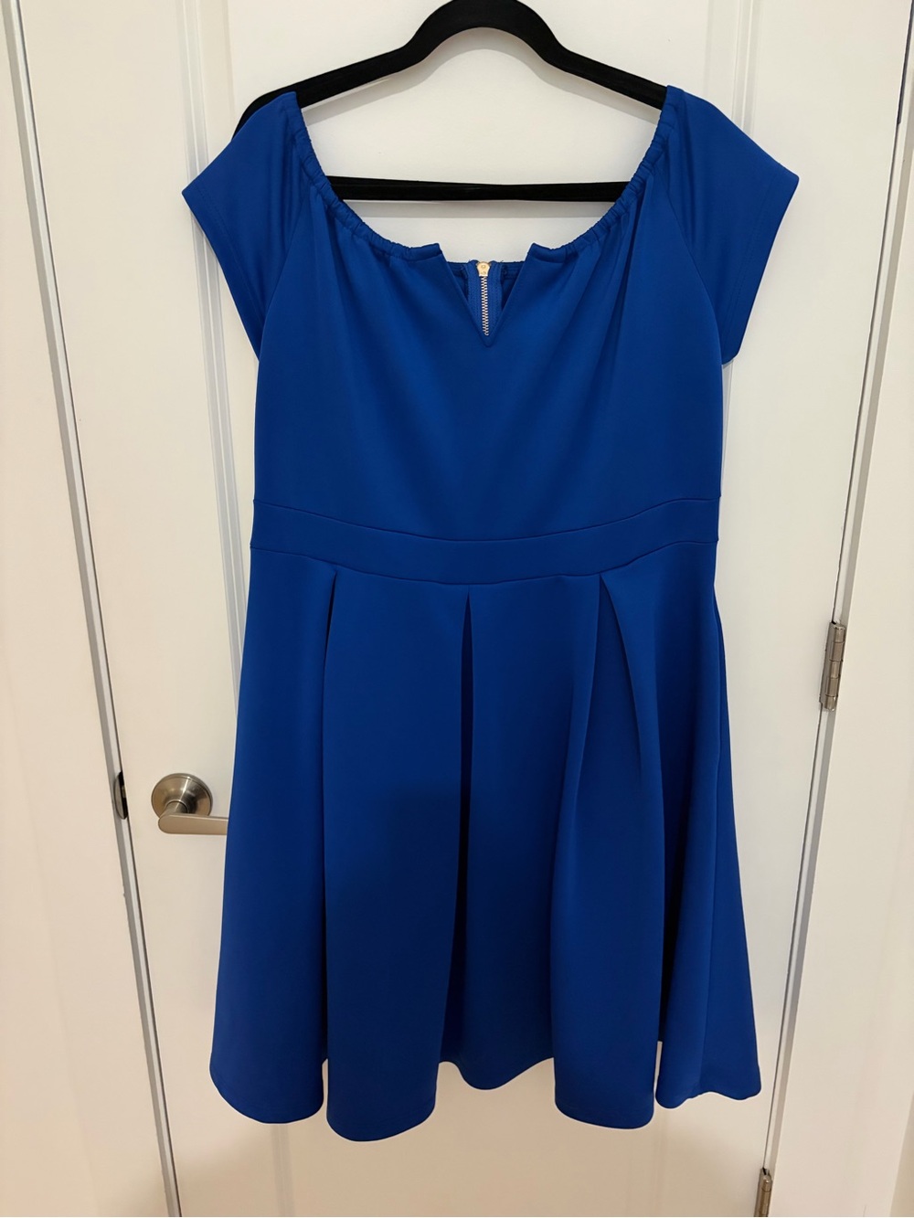 Lalagen Royal Blue Midi Fit-and-Flare Dress